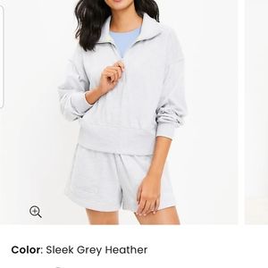 Lou and Grey cropped zippered sweat top